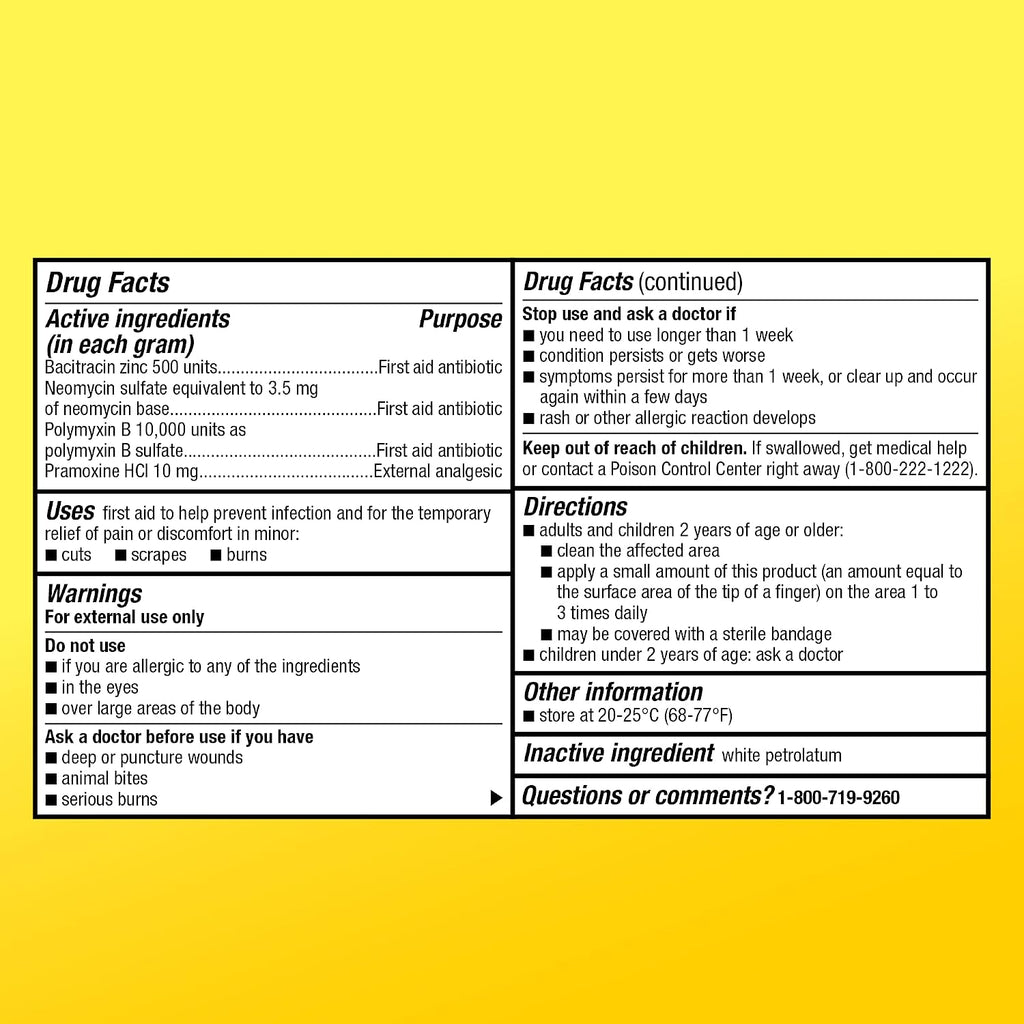 Amazon Basic Care First Aid Antibiotic + Burn Relief, Maximum Strength Triple Antibiotic Ointment for Minor Cuts, Scrapes, Infection Protection, 1 ounce (Pack of 1)