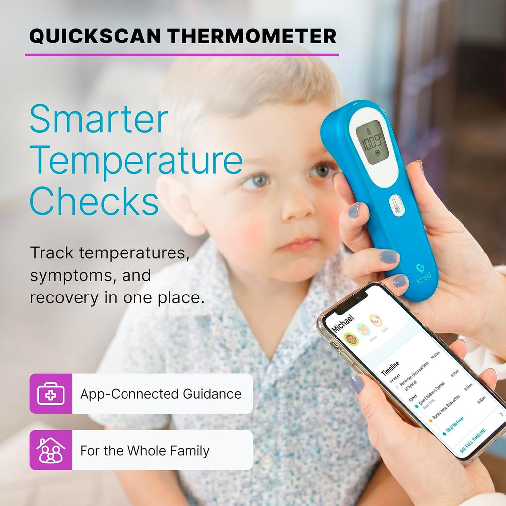 Kinsa QuickScan Smart No-Touch Digital Forehead Thermometer for Fever