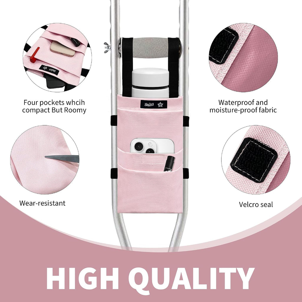 Crutches Padding & Crutch Bag (5 PCS) - Crutch Pads for Armpits and Hand Grips Water-Resistant Pouch for Crutches Crutch Cushions Crutches Accessories for Men, Women