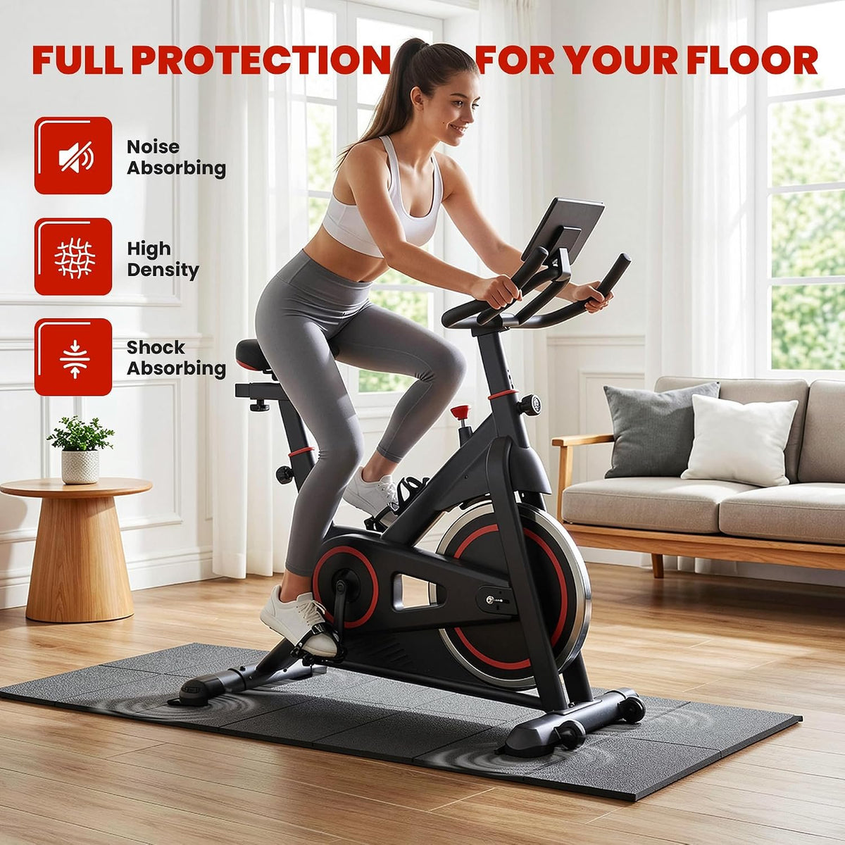 Walking Pad Treadmill Mat for Carpet Floors,55x24 Hardwood Floor Protection | Treadmill Mat for Hardwood Under Walking pad Treadmill Bike Exercise Equipment, Noise Shock Absorption, Stationary