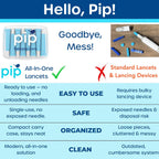 Pip Lancets 30G x 1.0mm - 100 Count Safety Lancets for Diabetes, Blue