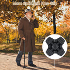 Dotday 2 Pack Cane Tips for Stability, Self Standing Cane Base Replacement | for Most Walking Canes, Walking Sticks, Folding Canes, Non-Slip Rubber Quad Cane Tip, Heavy Duty 4 Prong Rubber Cane Foot Pad
