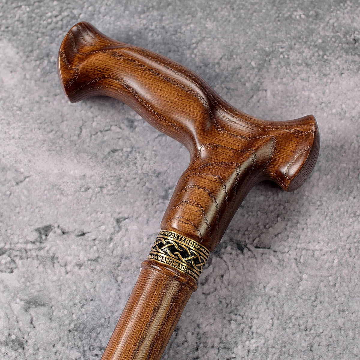 Asterom Handcrafted Canes for Men, Ergonomic Wooden Walking Cane, Oak Wood