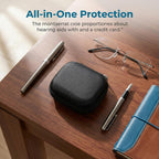 Hearing Aid Case Storage and Travel Hard Carrying Pocket for Ear Gear Small Waterproof Pouch with Mesh Universal Hearing Aid Covers and Accessories Battery Holder Cases for Women and Men