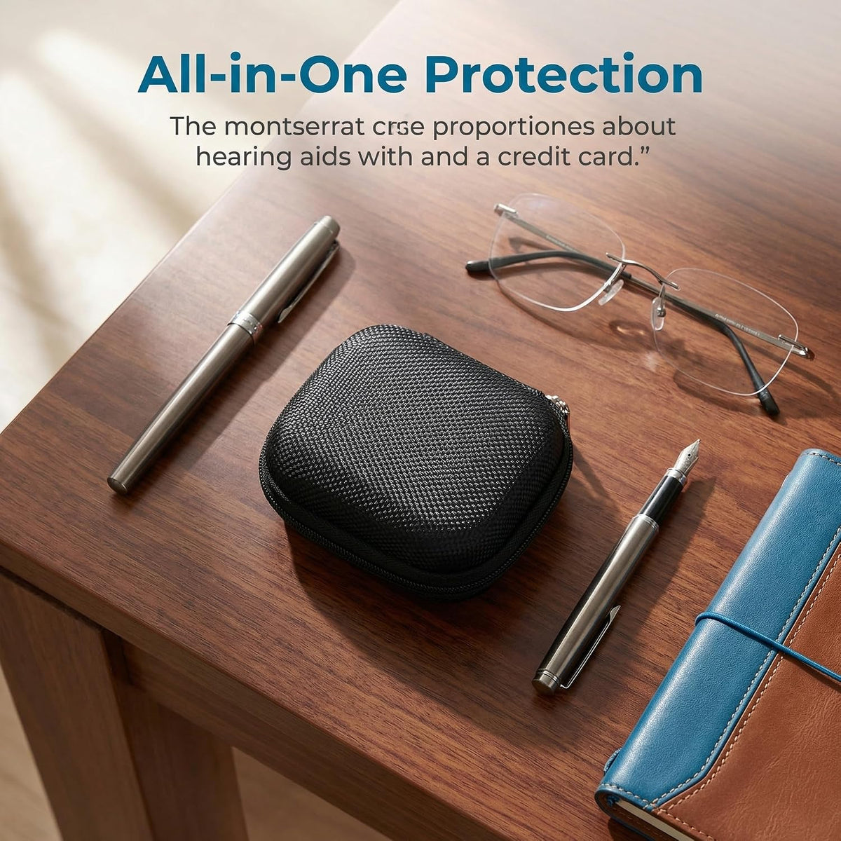 Hearing Aid Case Storage and Travel Hard Carrying Pocket for Ear Gear Small Waterproof Pouch with Mesh Universal Hearing Aid Covers and Accessories Battery Holder Cases for Women and Men