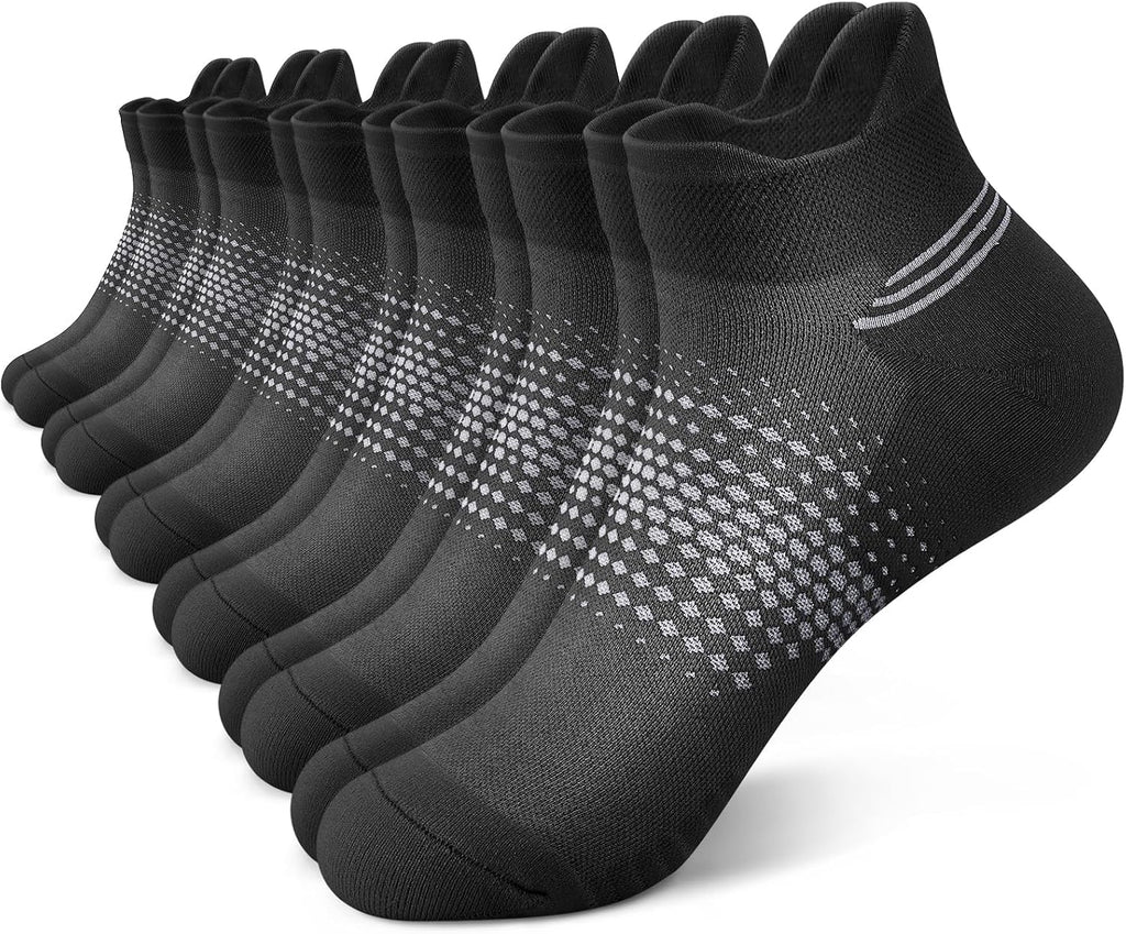PAPLUS Ankle Compression Socks for Women, 6 Pairs Cushioned Running Socks | Athletic Socks for Women with Arch Support for Hiking, Walking, Camping, Climbing, Jogging, Traveling and Daily Wear
