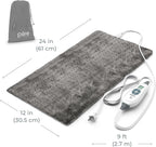 Pure Enrichment® PureRelief® XL Heating Pad - 12" x 24" Electric Heating Pad for Back Pain & Cramps, 6 Heat Settings, Soft Machine Wash Fabric, Auto-Off & Moist Heat (Charcoal Gray)