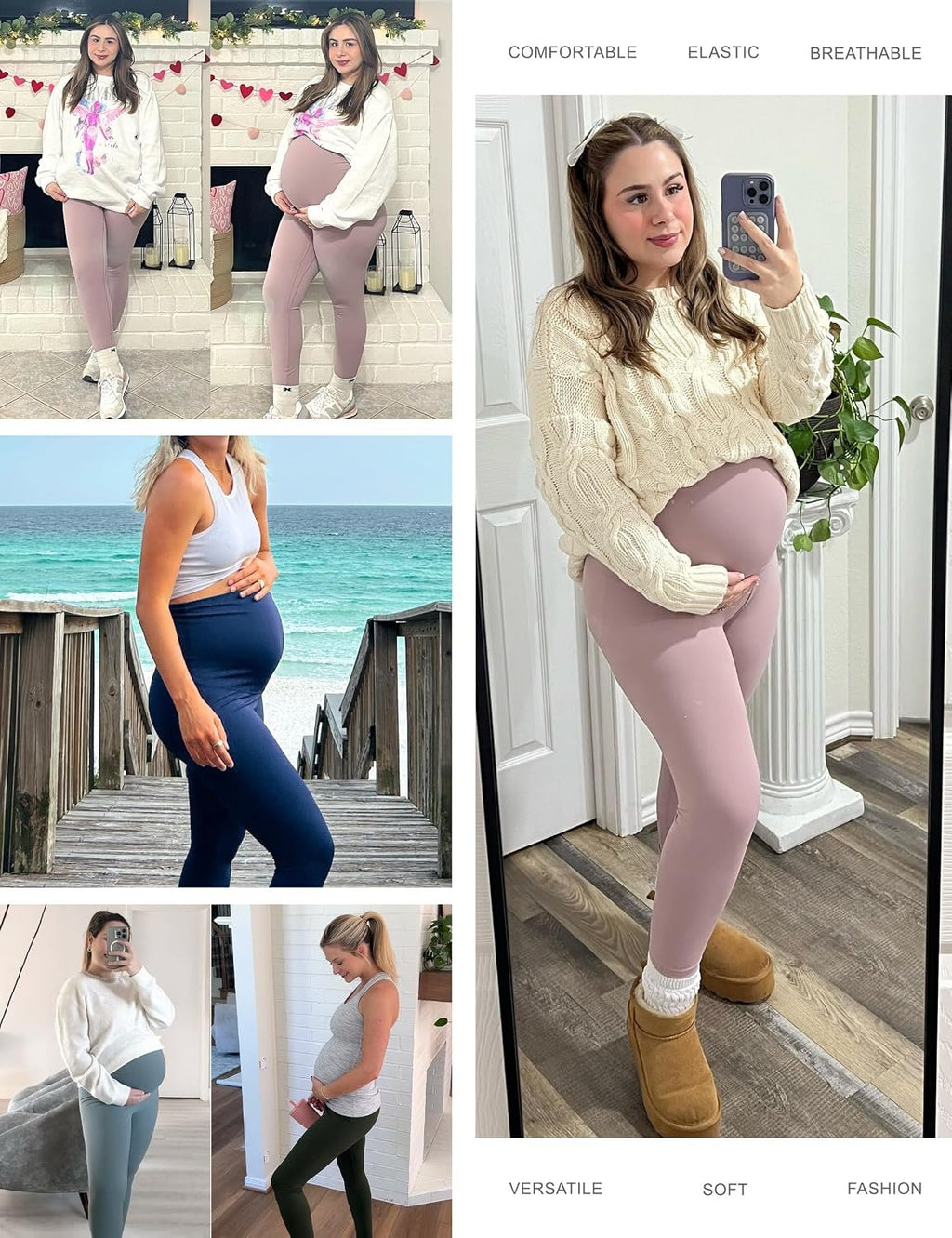 POSHDIVAH Maternity Leggings for Women Pregnancy Yoga Pants