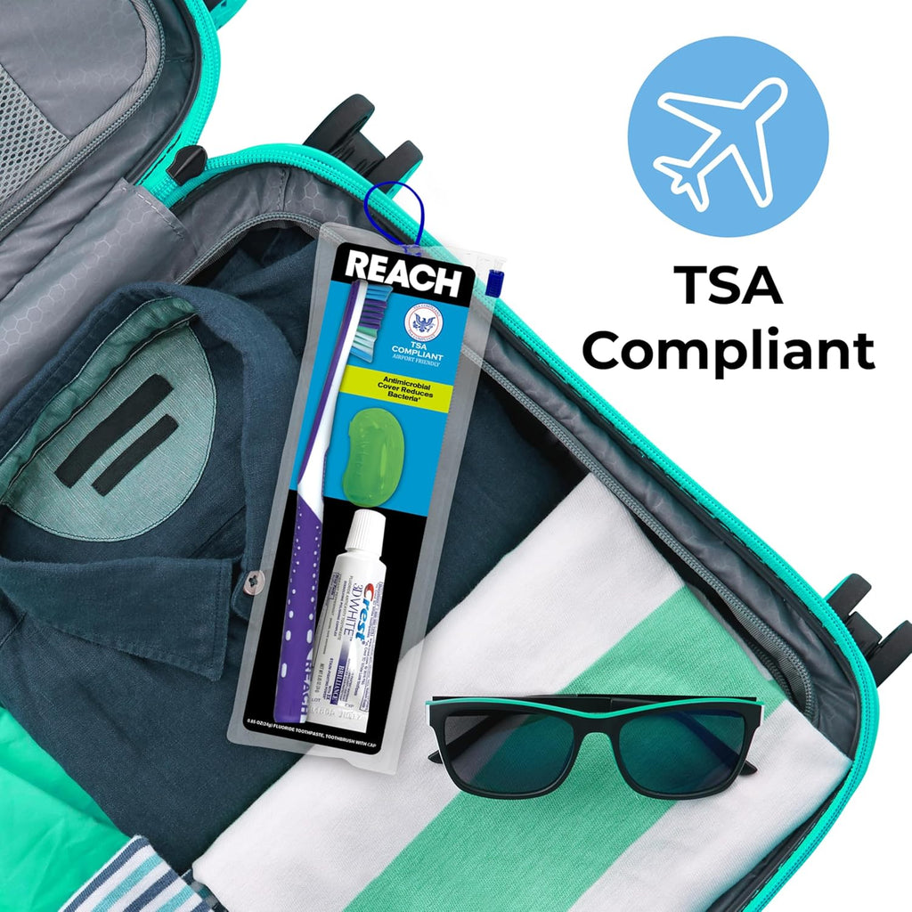 Reach Ultra Clean Travel Toothbrush Kit with Toothpaste and Cap