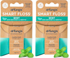 DrTung's Smart Floss, Mint Natural Expanding Dental Floss - Pack of 2 | Gentle on Tooth & Gums, Expands & Glides, PTFE & PFAS Free, Certified Organic Mint Essential Oils