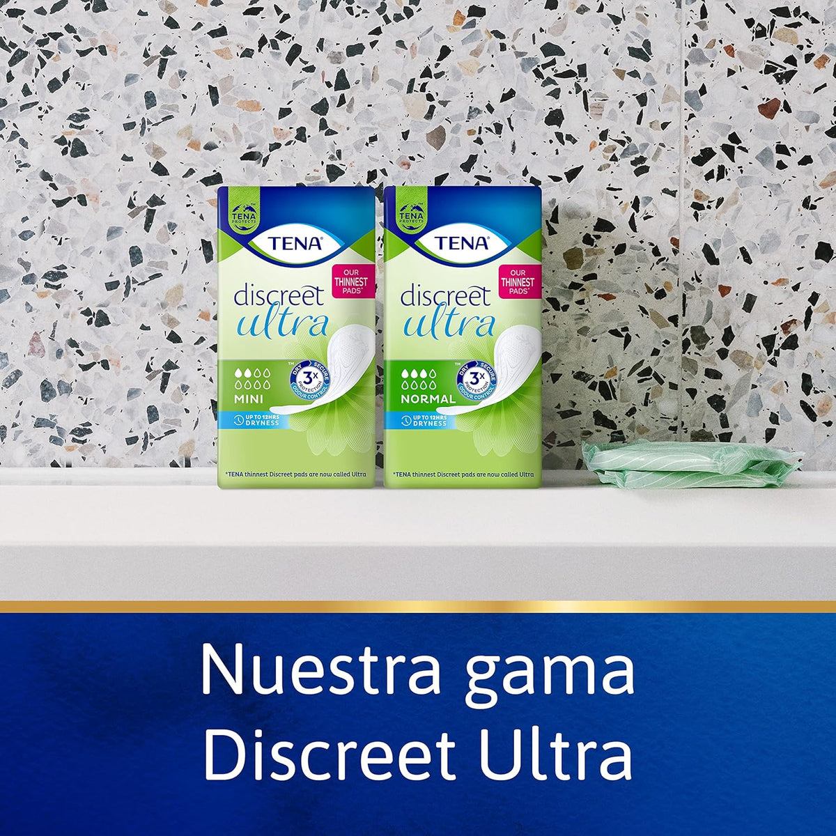 TENA Discreet Mini Ultra 6 x 20 - Our thinnest pads offer discreet and safe protection for minor urine leaks - 120 Individual Sachets - Monthly Pack. Ultra Thin.