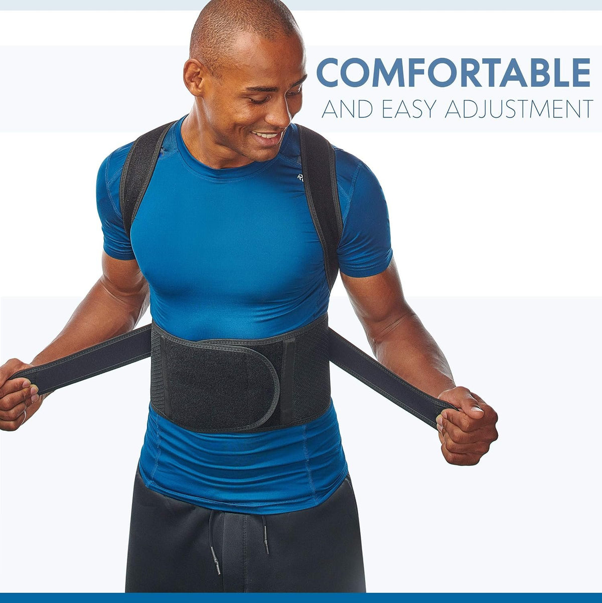 Selbite Posture Corrector for Men and Women - Back Brace for Upper and Lower Body Support - Adjustable Straightener with Pain Relief and Muscle Memory (Large)