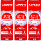 Colgate Optic White Pro Series High Impact White, 3 Pack, Teeth Whitening Toothpaste with 5% Hydrogen Peroxide and ActivShine, Brilliant Mint Flavor, 3.0 OZ