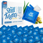 Stall Mates Witch Hazel: Flushable Wipes, Individually Wrapped, Travel Friendly, Soothing, Unscented with Cucumber, Aloe and Chamomile, (90 on-the-go singles) BULK PACK