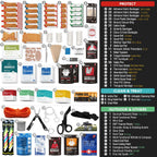 250 PCS Waterproof First Aid Kit, Roll Top Reflective Boat Dry Bag Bug Out Bags, Emergency Medical Kit Ideal for Boating, Camping, Fishing, Kayaking, Floating, Red