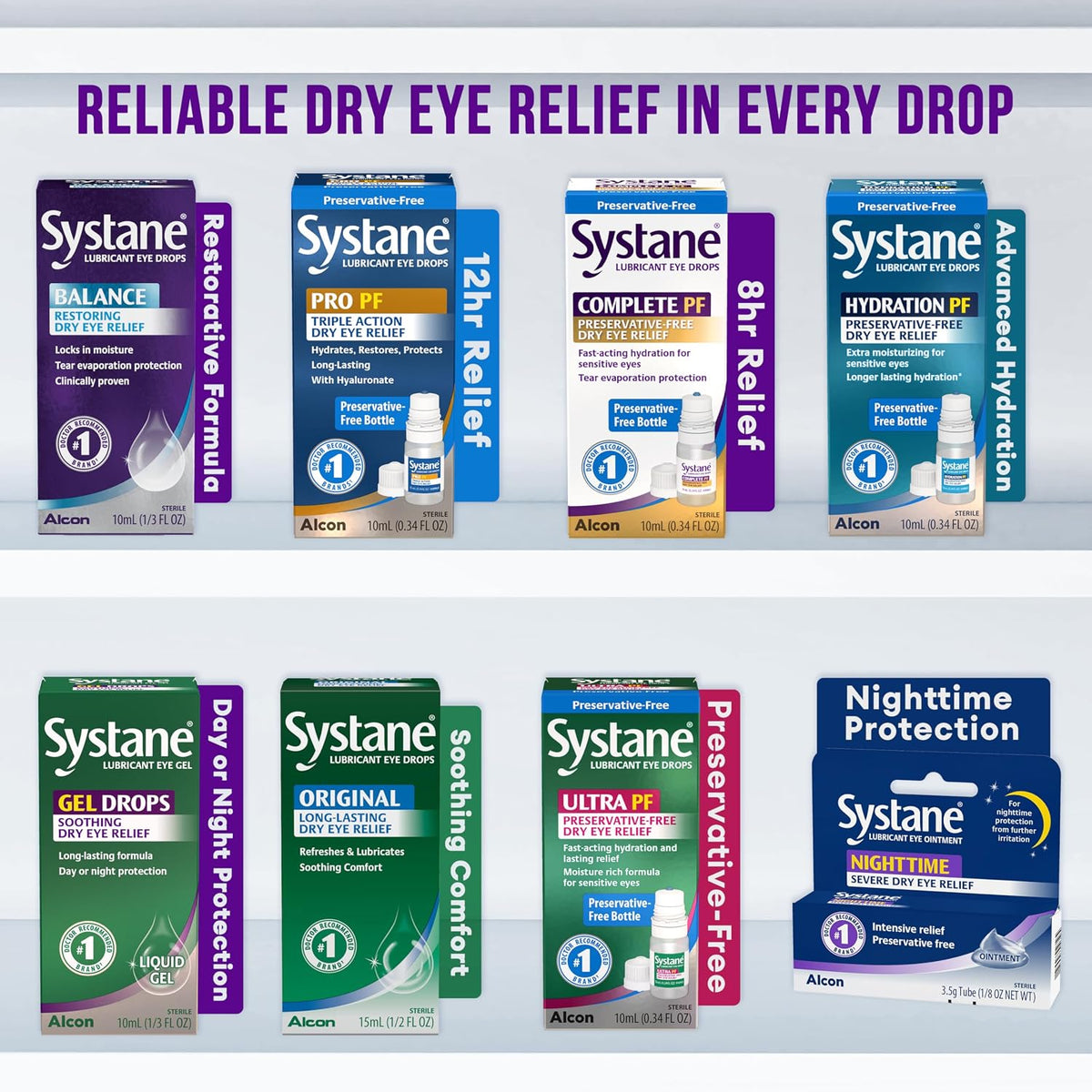 Systane BALANCE Lubricant Dry Eye Drops, 0.33 Fl Oz, 2 Pack