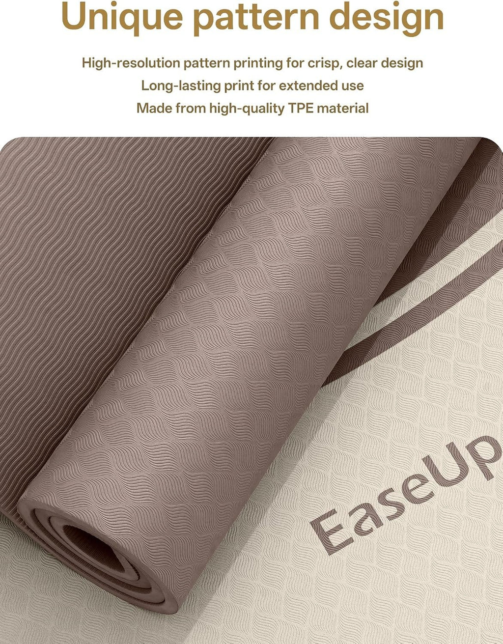 EaseUp 10mm Thick Yoga Mat, 73"×31.5" Extra Wide, Non-Slip with Strap | Extra thick 0.4inch yoga mats for Yoga,Exercise,Pilates and Fitness, for Women Men Home Workout
