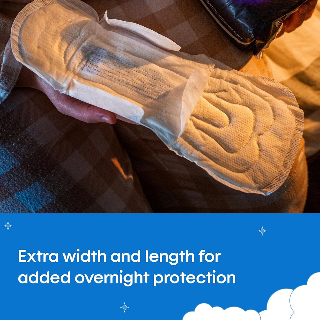 U BY KOTEX Maxi's Extra Overnight Pads with Wings 60 Count (6 x 10 Pack) - Packaging May Vary