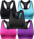 Women's Seamless Racerback Sports Bra High Impact Support Yoga Gym Workout Fitness