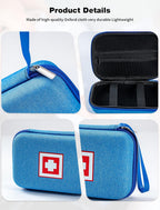 Gealaek Diabetes Supply Case with Hard Shell, Diabetic Organizer Carrying Case Portable Glucose Meter Storage Bag (Blue)