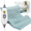 Pure Enrichment PureRelief Ultra-Wide Microplush Heating Pad - 20” x 24” XXL Size & 6 Heat Settings for Temporary Neck, Shoulder & Back Pain Relief - Moist Heat Option & Machine Washable (Sea Glass)