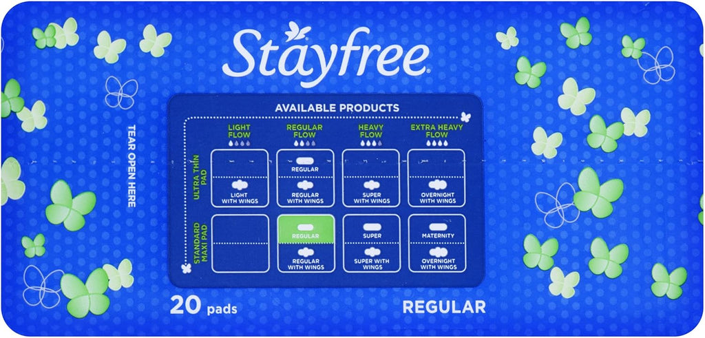 Stayfree Regular Pads No Wings 20 Pack