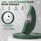 FEIERDUN Color Bumper Plate Set, 2-Inch Olympic Weight Plates, Low Bounce Rubber Barbell Plates with Stainless Steel Insert for Weightlifting, Strength Training, CrossFit & Home Gym, 10LB-370LB