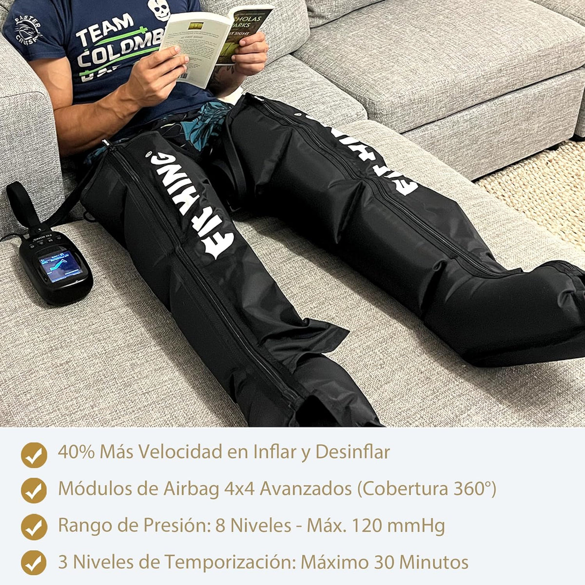 FIT KING Boots Pressotherapy Legs, Leg Massager to Improve Blood Circulation and Relieve Leg Pain Improve Sports Performance Relax Muscles