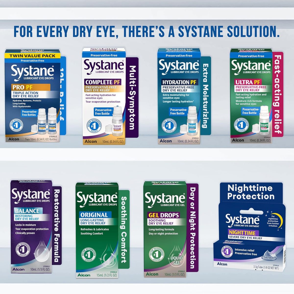 Systane PRO Preservative Free 12 Hour Dry Eye Relief, 0.33 Fl Oz, 2 Pack