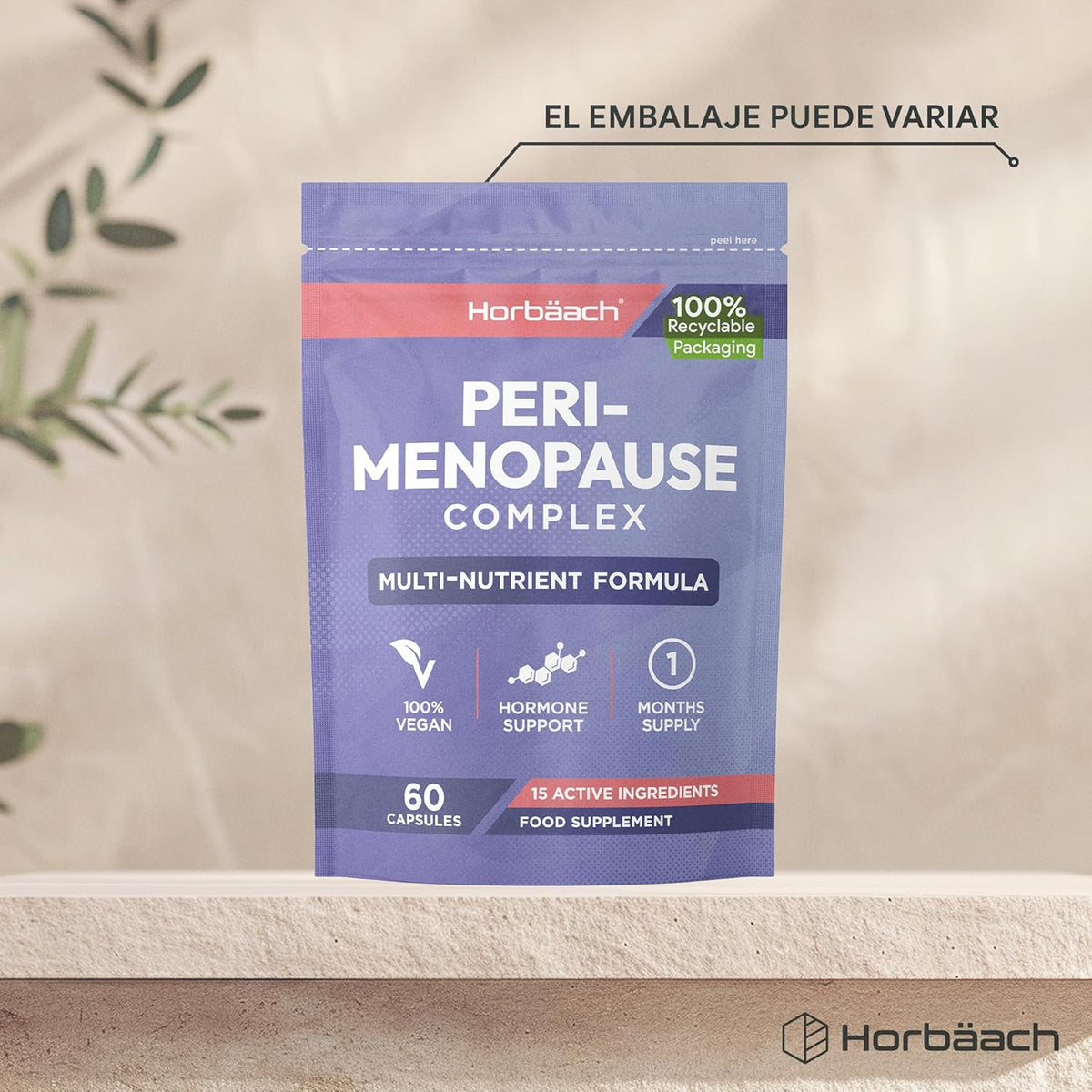 Perimenopause Supplement | with Maca, Red Clover, Sage Extract, Ashwagandha and more! | 60 Vegan Capsules | Horbaach