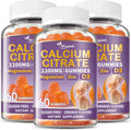 (3 Pack) Calcium Citrate 1200 mg for Women,Calcium Magnesium Zinc Vitamin D3 Gummies,High Absorption Calcium Chews Supplement for Bone,Teeth and Muscle Healthy,Sugar Free,Vegan,Non-GMO,Orange Flavor
