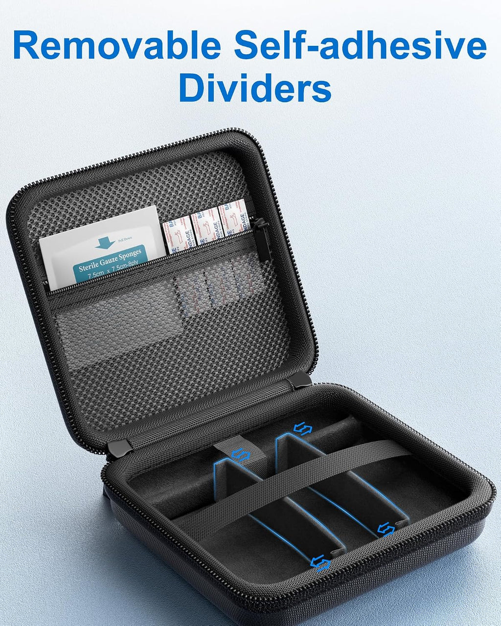 ProCase Diabetes Travel Case, Blood Sugar Test Kit Organizer -Black | Protective Carrying Bag for Glucose Monitor, Test Strips, Lancets, Lancing Device & Alcohol Wipes with Small Boxes