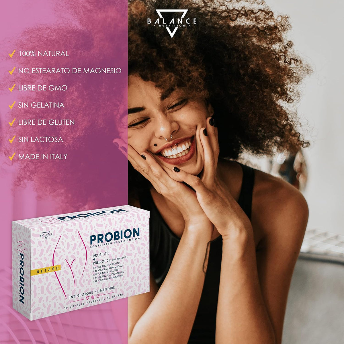 PROBION | Women's Probiotics | Equlibrio Flora Intima | Food Supplement with Probiotics and Combined Prebiotics | Promotes a Healthy Vaginal Bacterial Flora | 30 Tablets