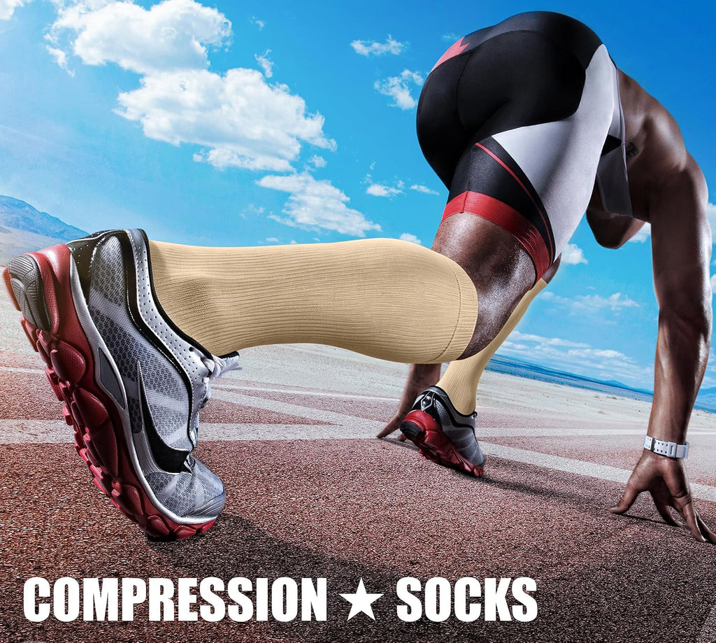 CHARMKING Compression Socks for Women & Men Circulation (3 Pairs) 15-20 mmHg is Best Support for Athletic Running Cycling