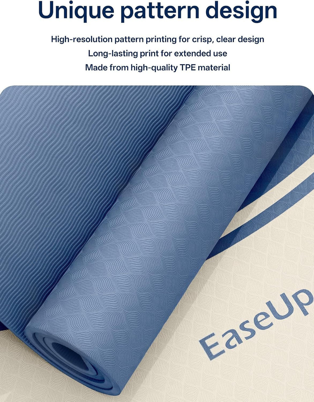 EaseUp 10mm Thick Yoga Mat, 73"×31.5" Extra Wide, Non-Slip with Strap | Extra thick 0.4inch yoga mats for Yoga,Exercise,Pilates and Fitness, for Women Men Home Workout