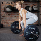 CAP 2-inch Olympic Bumper Plate Weight Set | 100-370 lbs | Multiple Colors | Storage Rack Optional