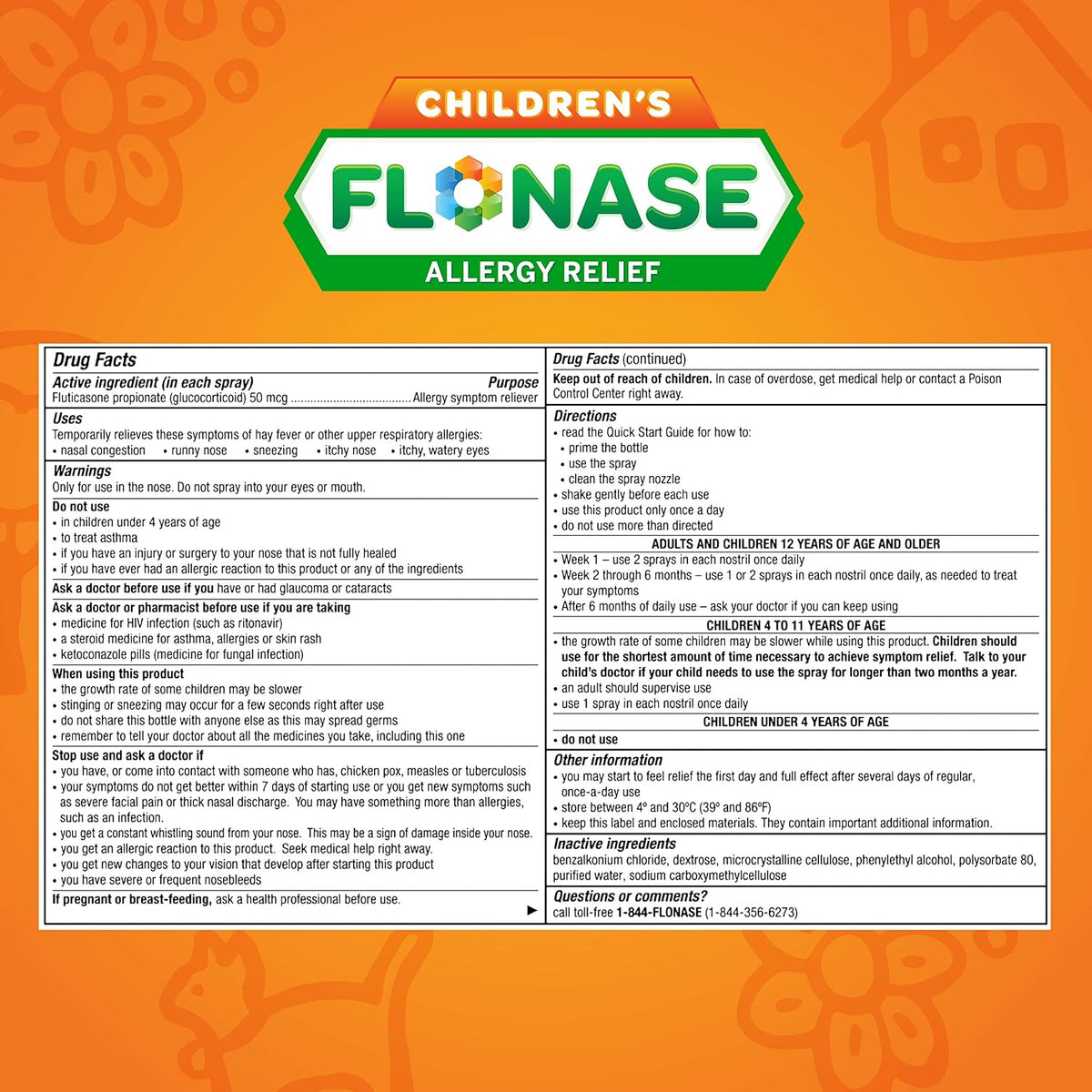 Flonase Children’s Allergy Relief Nasal Spray, 72 Sprays | Fluticasone Propionate Nasal Spray, Multi-Symptom Relief, 24-Hour Non-Drowsy Allergy Relief, Full Prescription Strength