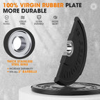 FEIERDUN Color Bumper Plate Set, 2-Inch Olympic Weight Plates, Low Bounce Rubber Barbell Plates with Stainless Steel Insert for Weightlifting, Strength Training, CrossFit & Home Gym, 10LB-370LB