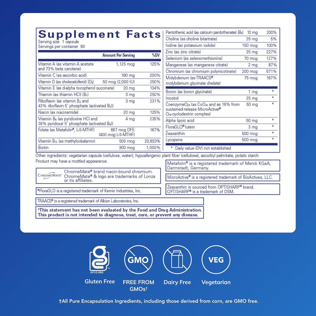 Pure Encapsulations O.N.E. Multivitamin, 60 Capsules