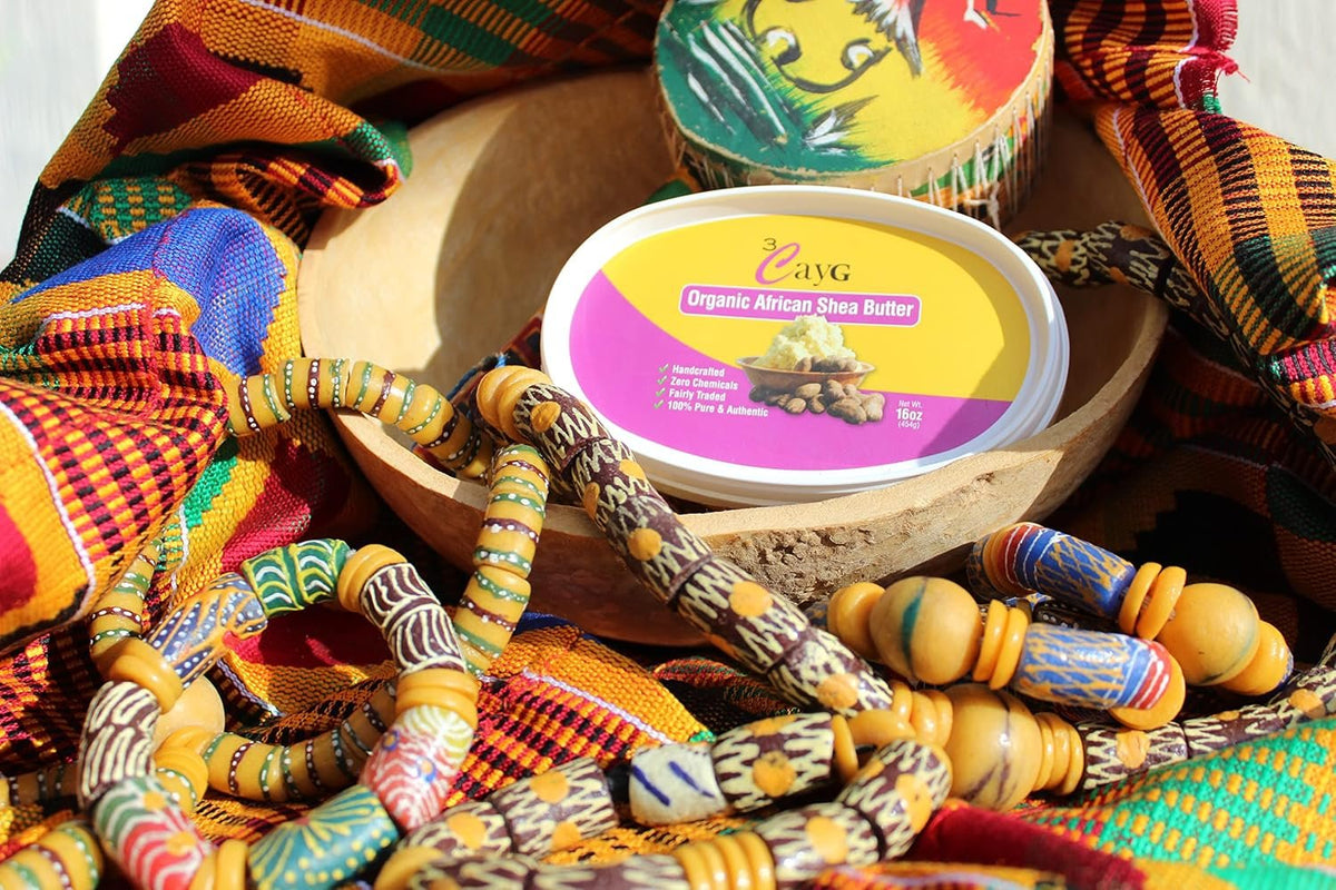 3CAYG 1 lb Unrefined Shea Butter for Hair, Skin, and Nails