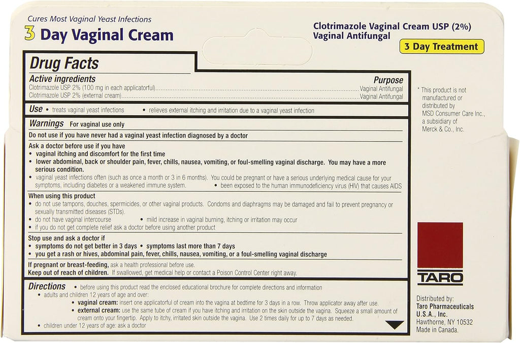 Clotrimazole 3 Day Vaginal Cream 0.74 Oz, 3 dosages