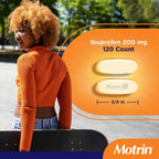 Motrin IB Liquid Gels, 200mg Ibuprofen, 120 Caplets | Pain Reliever, Muscle Aches, Headache, Backache, Toothache, Menstrual Cramps, Minor Arthritis Pain