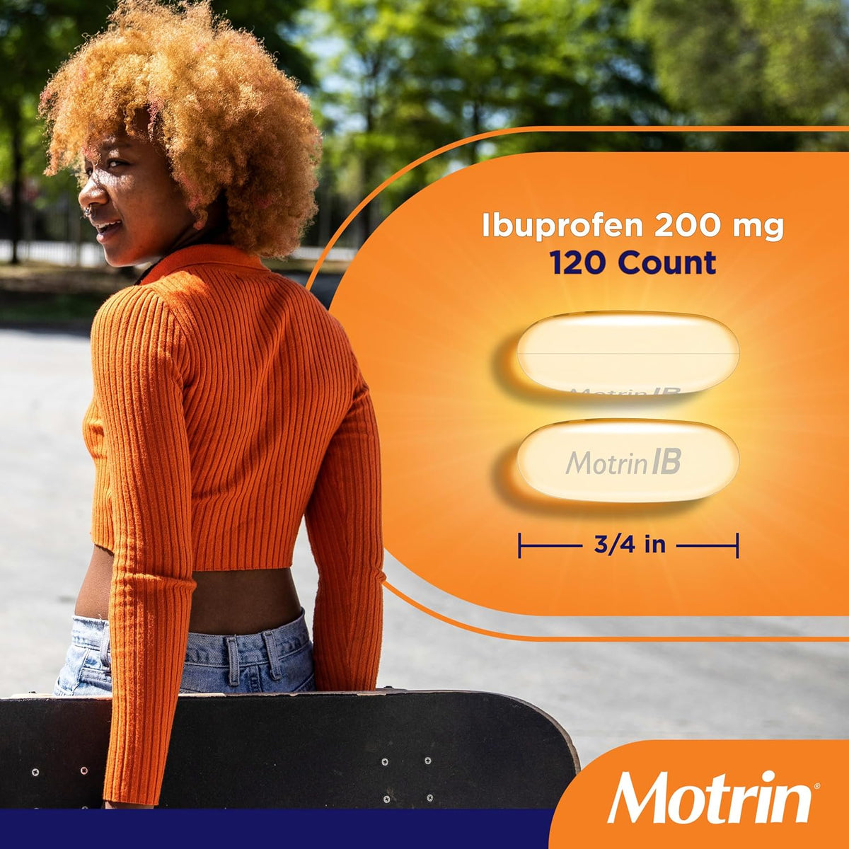 Motrin IB Liquid Gels, 200mg Ibuprofen, 120 Caplets | Pain Reliever, Muscle Aches, Headache, Backache, Toothache, Menstrual Cramps, Minor Arthritis Pain