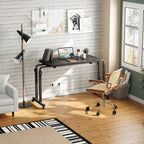 Overbed Table with Wheels, Height Adjustable Hospital Bed Table with Tablet Slot and Edge Stopper, Rolling Over Bed Desk for Recliner, Sofa, Single Bed, Laptop and Meals, Black