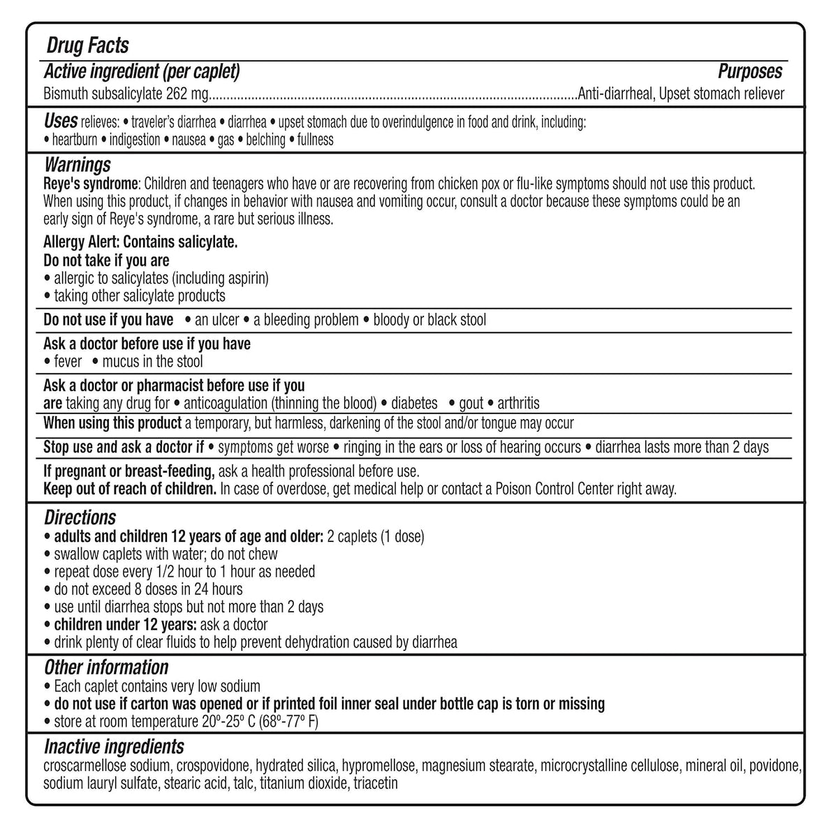 Kaopectate Multi-Symptom Anti-Diarrheal & Upset Stomach Reliever, 42 Caplet | Anti Diarrhea Caplets with Bismuth Subsalicylate
