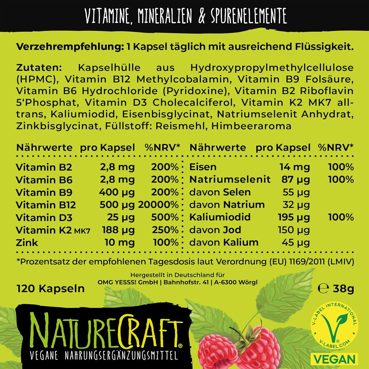 Veganes Dietary Supplements 120 capsules