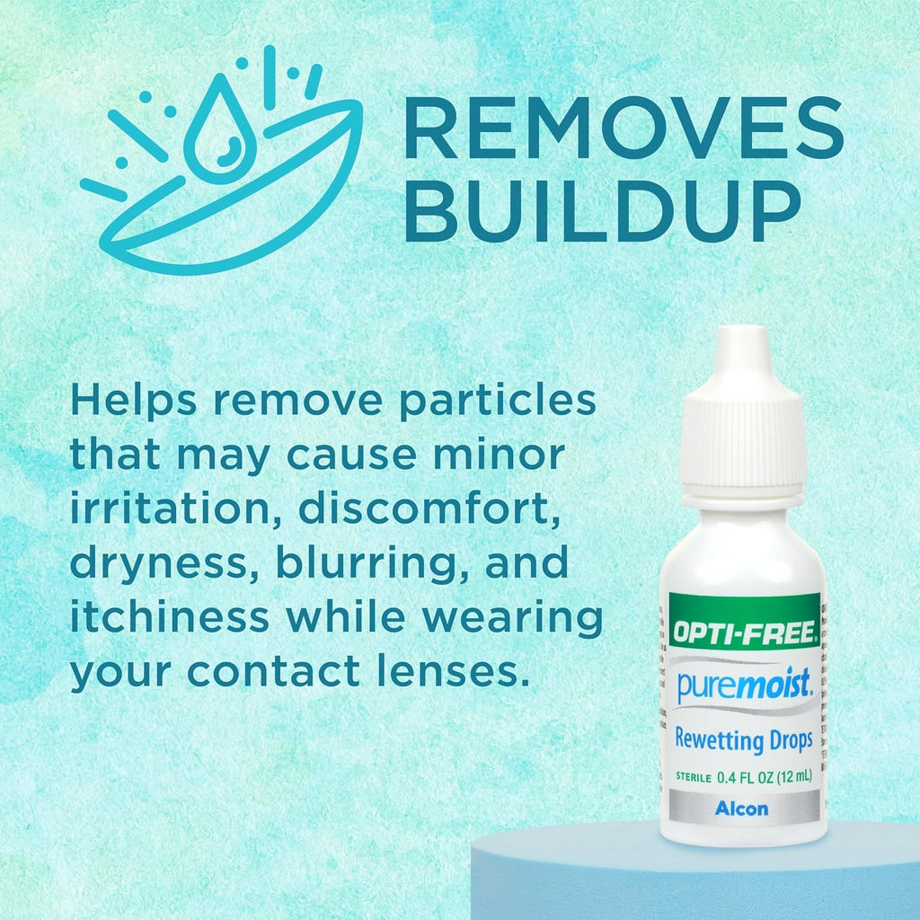 OPTI-FREE Puremoist Contact Lens Rewetting Drops, 12 mL