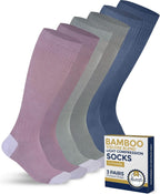 Pembrook® Bamboo Viscose Light Compression Socks - 3 Pairs | 8-15 mmhg Compression Socks | Knee High Comfort Support Socks