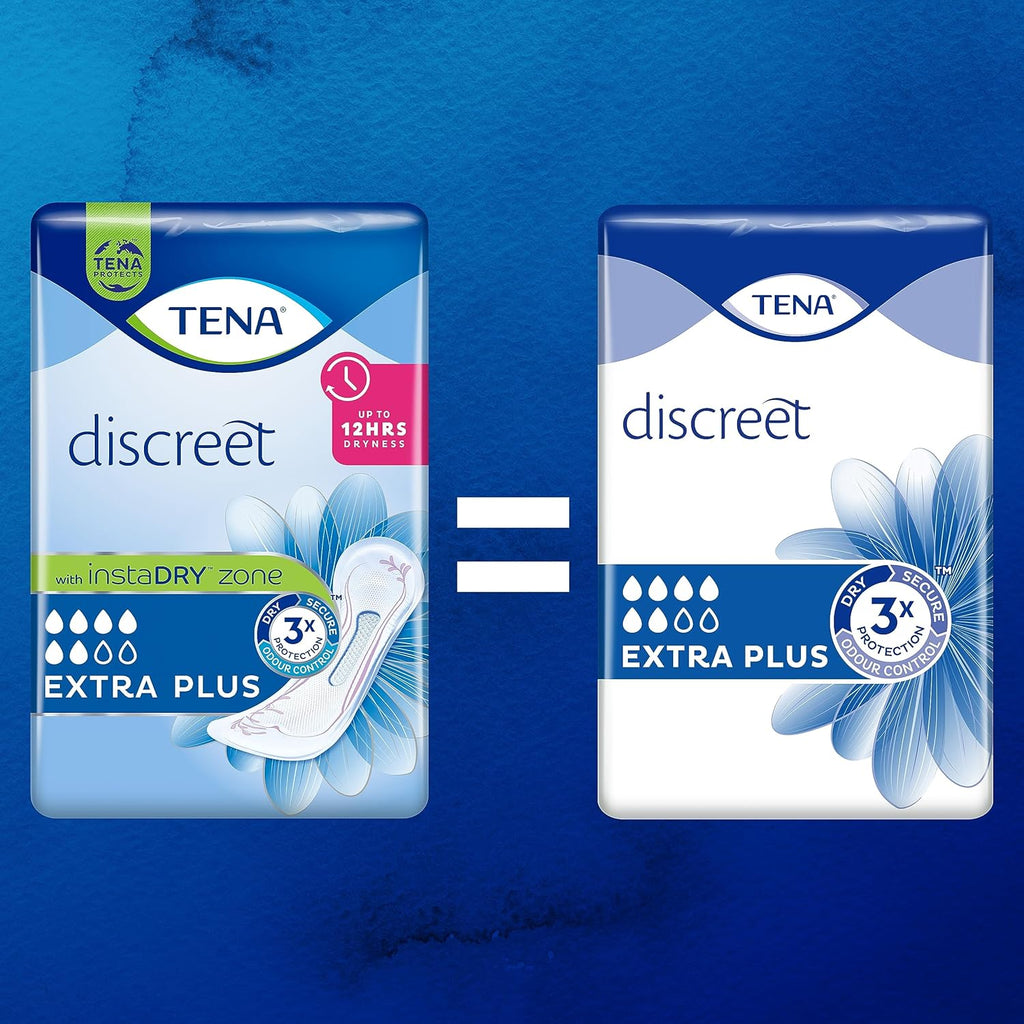 Tena Discreet Extra Plus, Incontinence Pads, 96 Count (6x16)