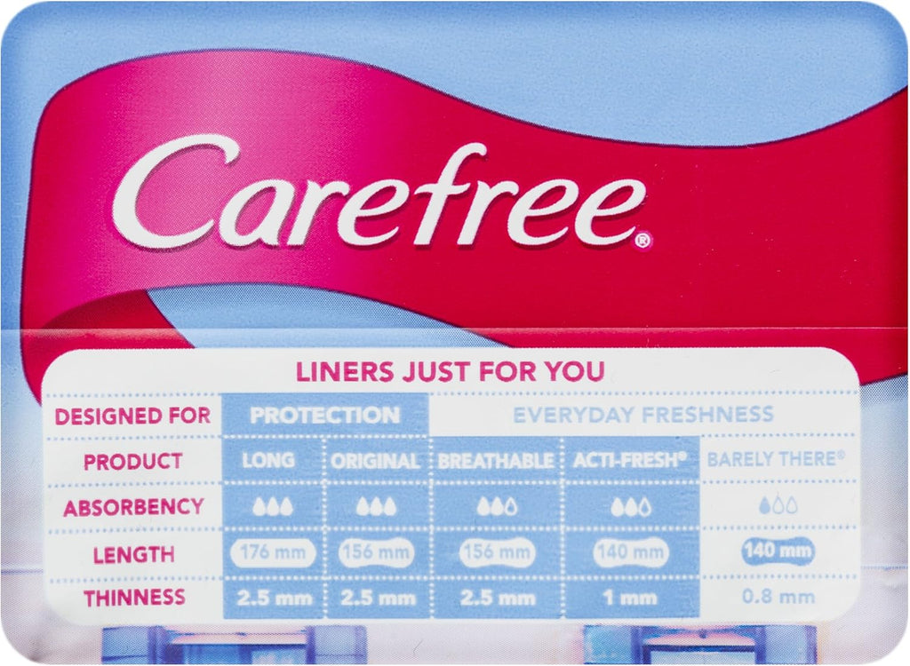 Carefree Barely There Unscented Panty Liners 84 Pack |Breathable| Feels soft & thin| Highly flexible
